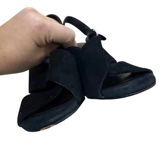 Rebecca Minkoff Black Suede Slingback Block Heel Sandals Women’s 6M - Picture 4 of 9
